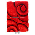 Tapis Shaggy en polyester doux et soie avec motif 3D